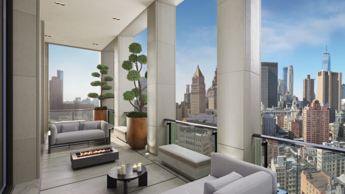 3D Rendering of Terraces in Manhattan's Heart